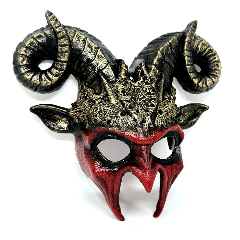 Krampus Ram Goat Demon with Horns Devil Halloween Masquerade Masks Party
